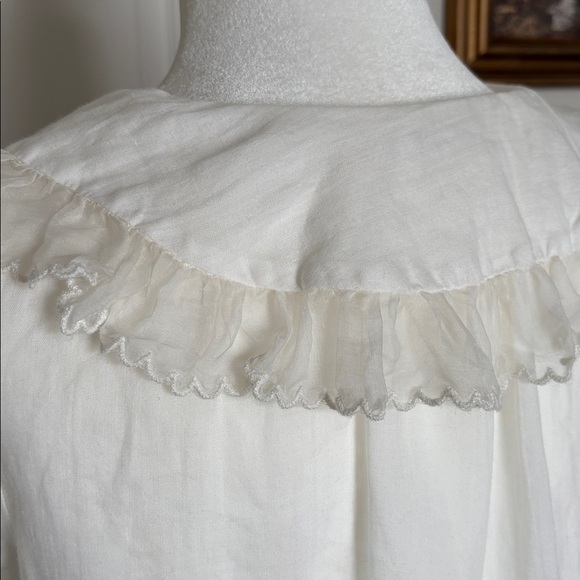 DÔEN flute blouse XXS Salt  Women's Elegant White Ruffle Blouse - Picture 8 of 9